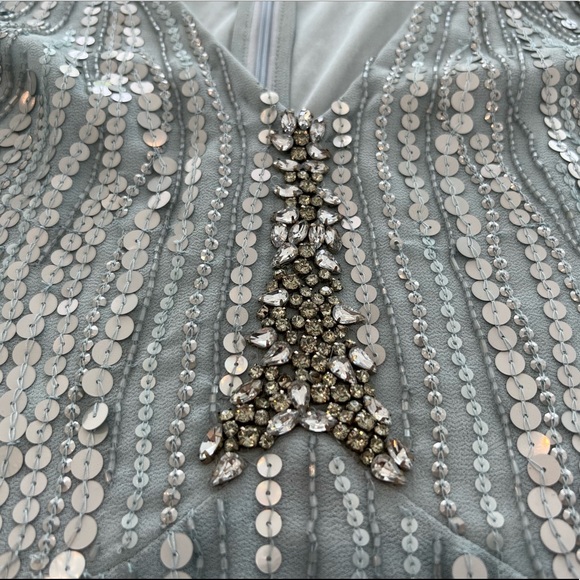 JENNY PACKHAM NO. 1. BLUE SEQUIN GOWN SIZE US 10 / UK 14 - Picture 12 of 17